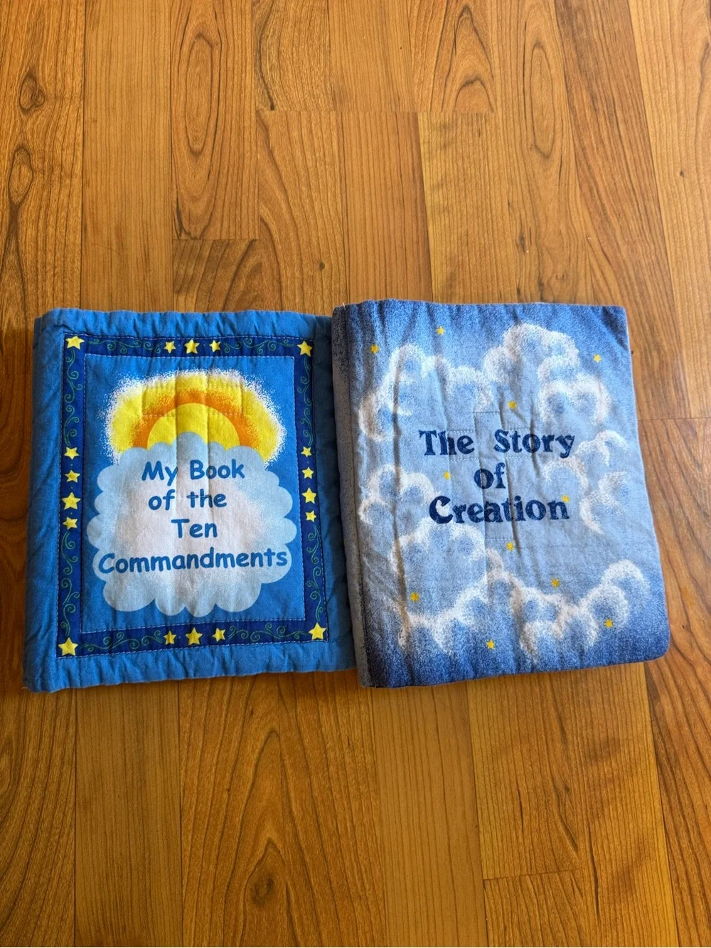 Children's Soft Fabric Books - Ten Commandments & Story of Creation - Blue